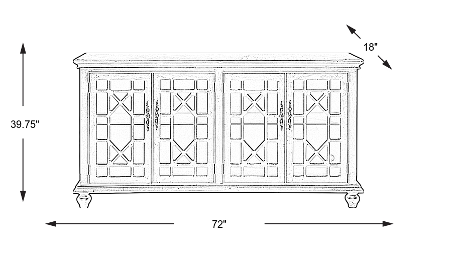 Dimension Image. Please refer to the Dimension Tab on this page for dimension details.