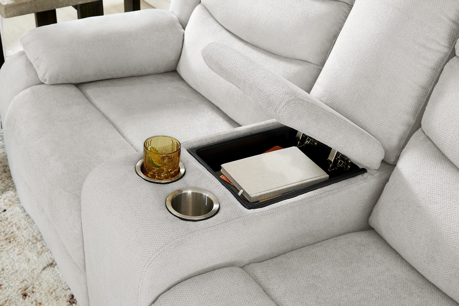 Swansea Gray Reclining Console Loveseat - Thumbnail - Image 4