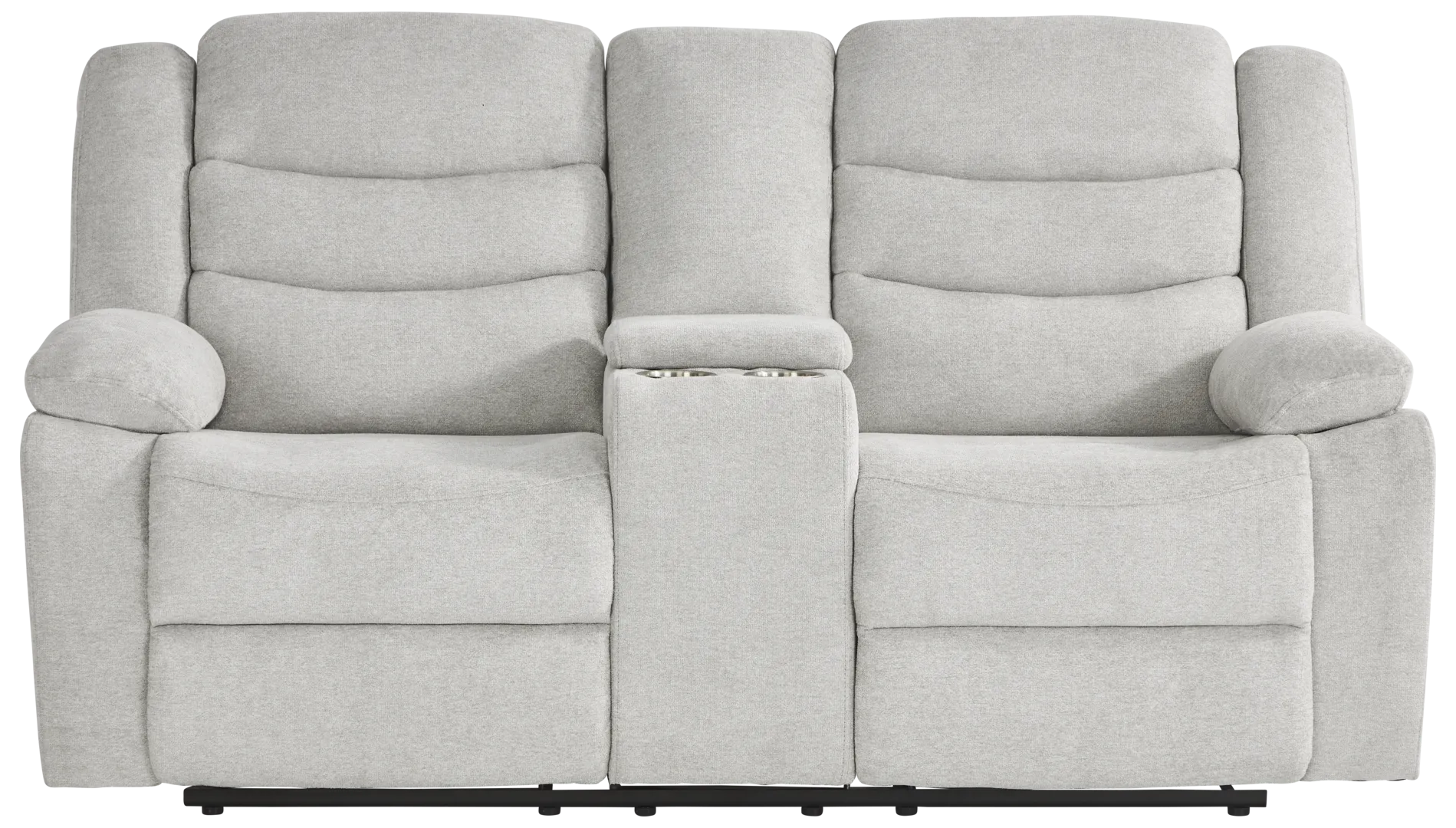 gray reclining console loveseat