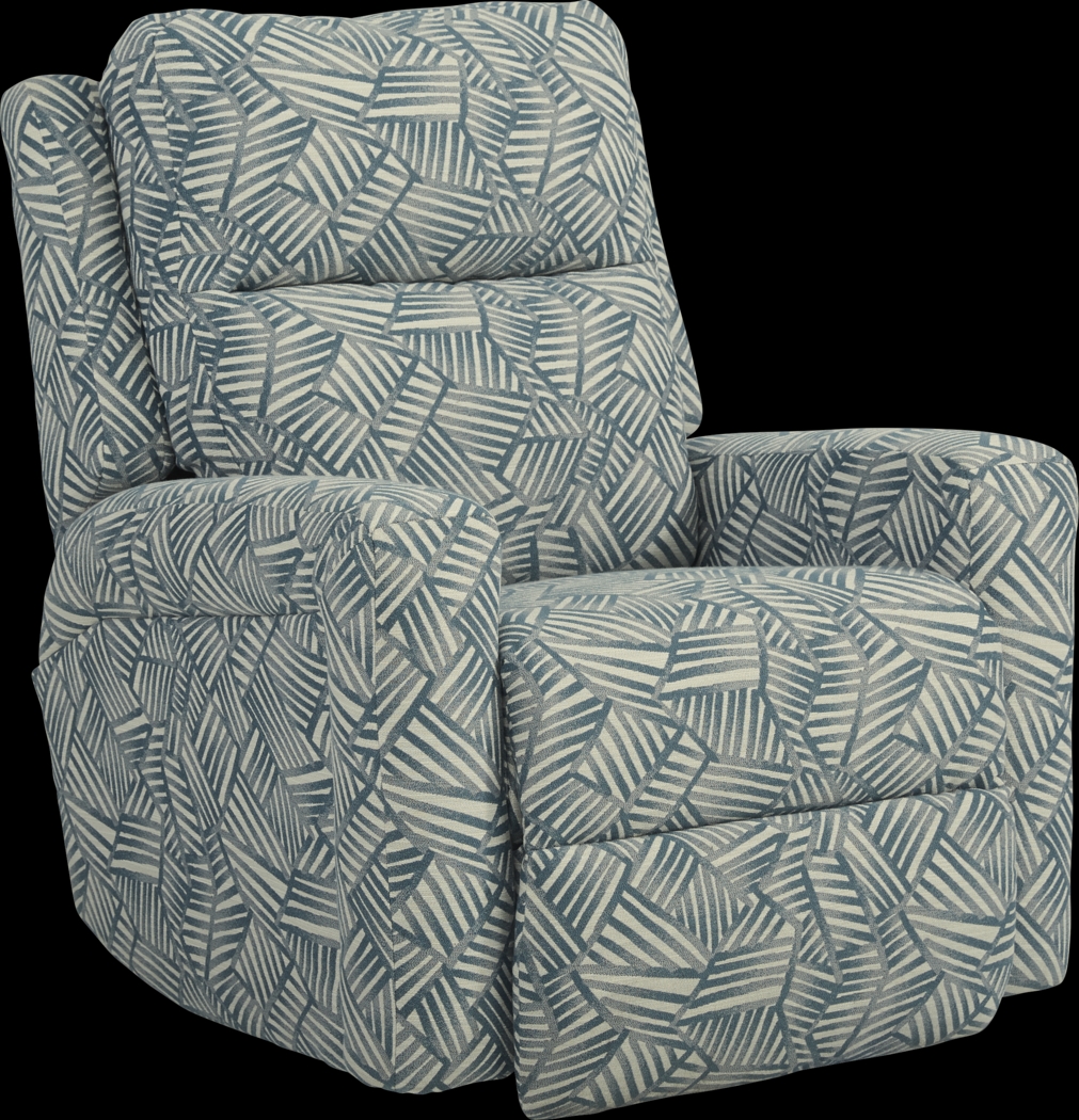 Swansen Blue Dual Power Recliner - Thumbnail - Image 1