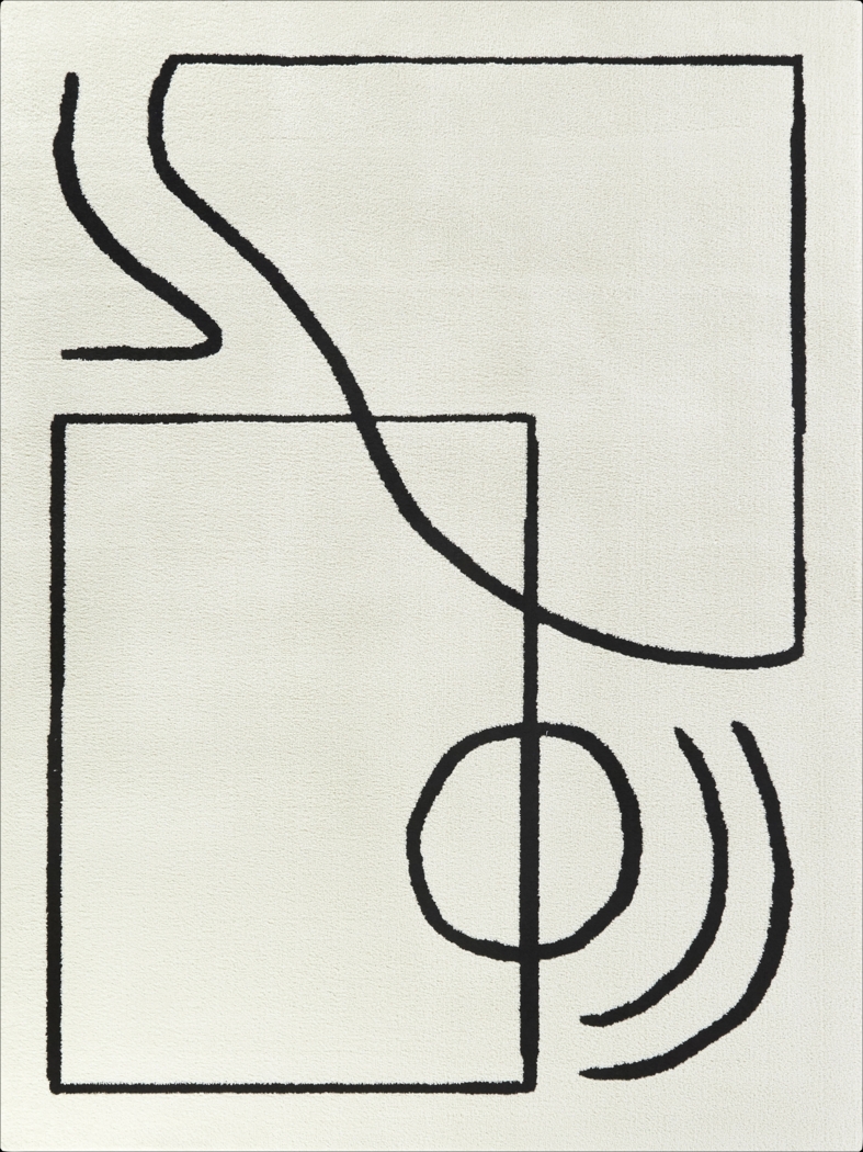 Swesilf Black/White 7'10 x 10' Rug - Thumbnail - Image 1