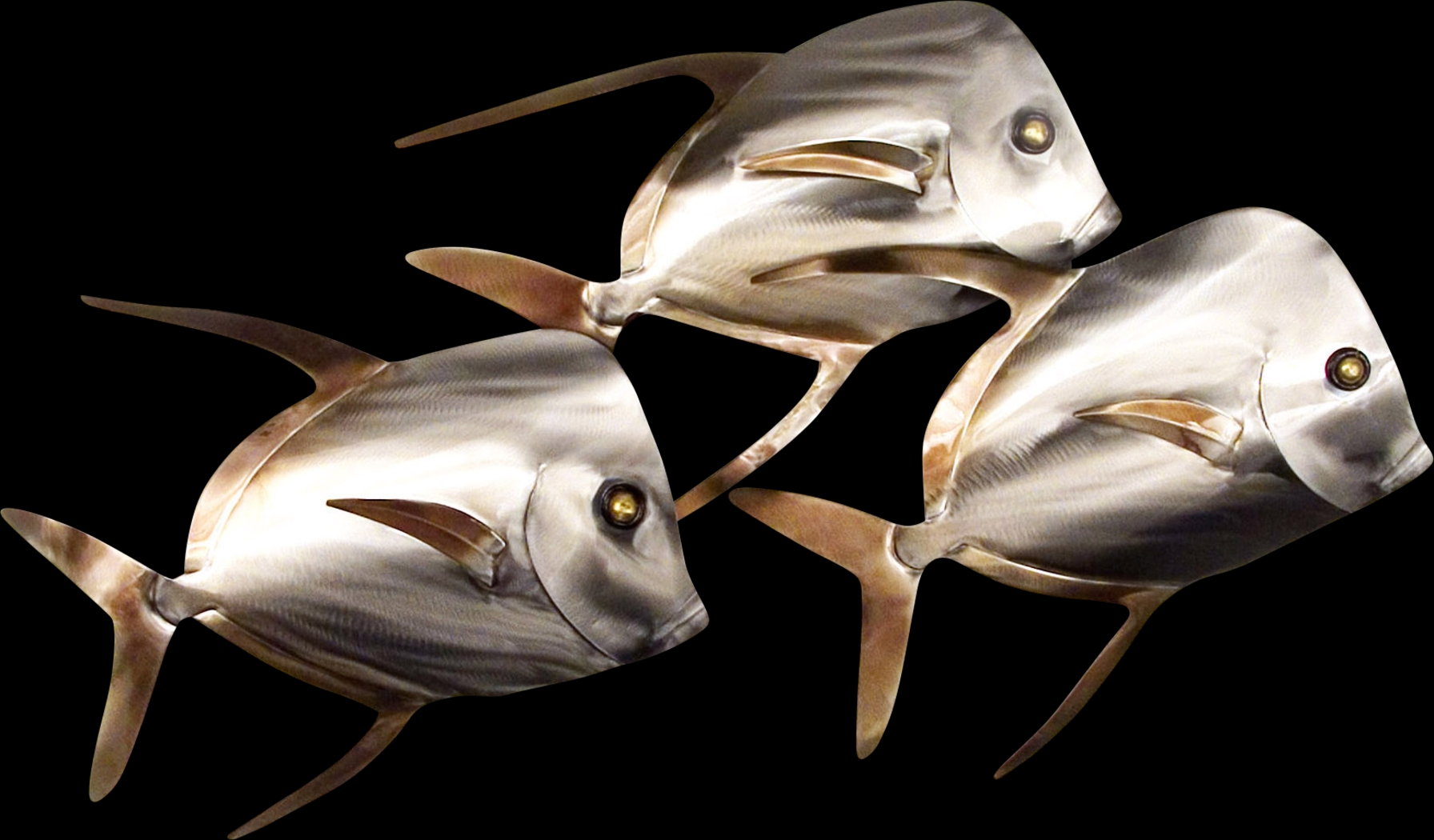 Swim Away Silver Indoor/Outdoor Wall Art - Thumbnail - Image 1