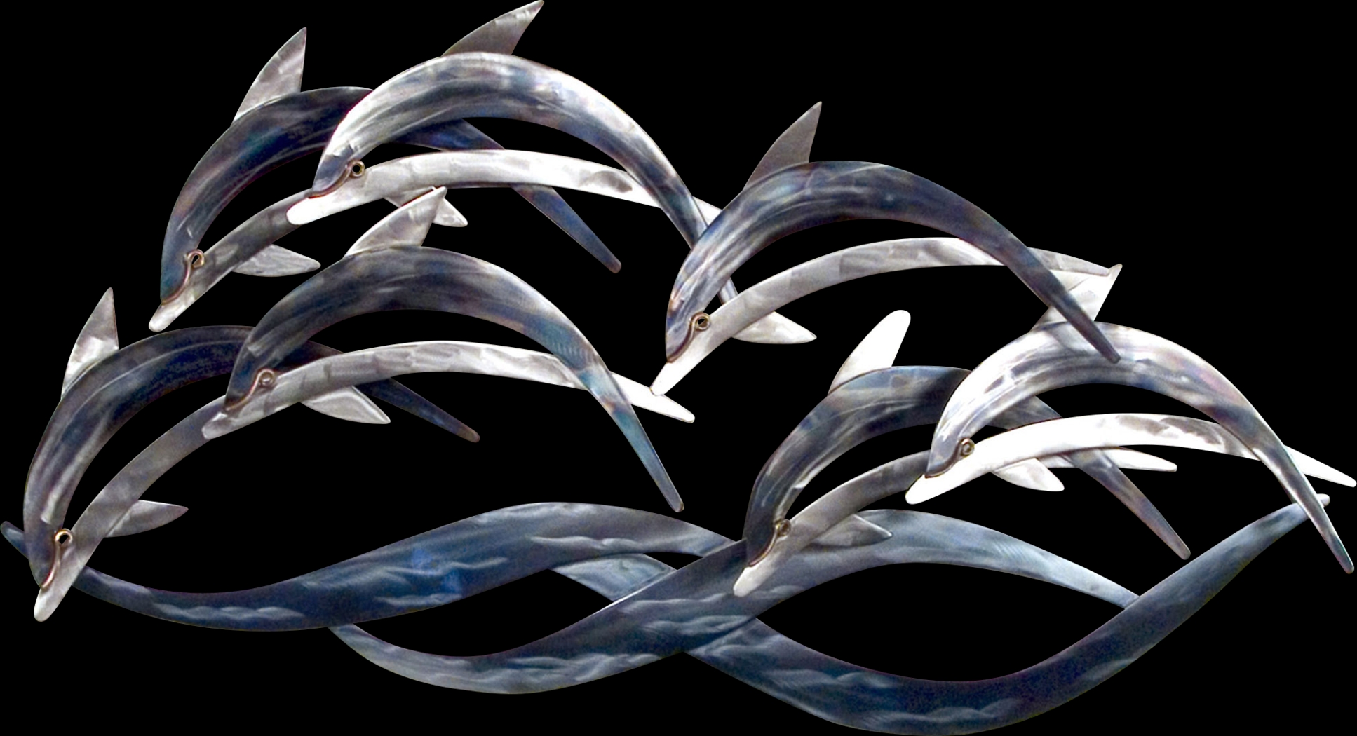 Swimming Together Blue Indoor/Outdoor Wall Art - Thumbnail - Image 1