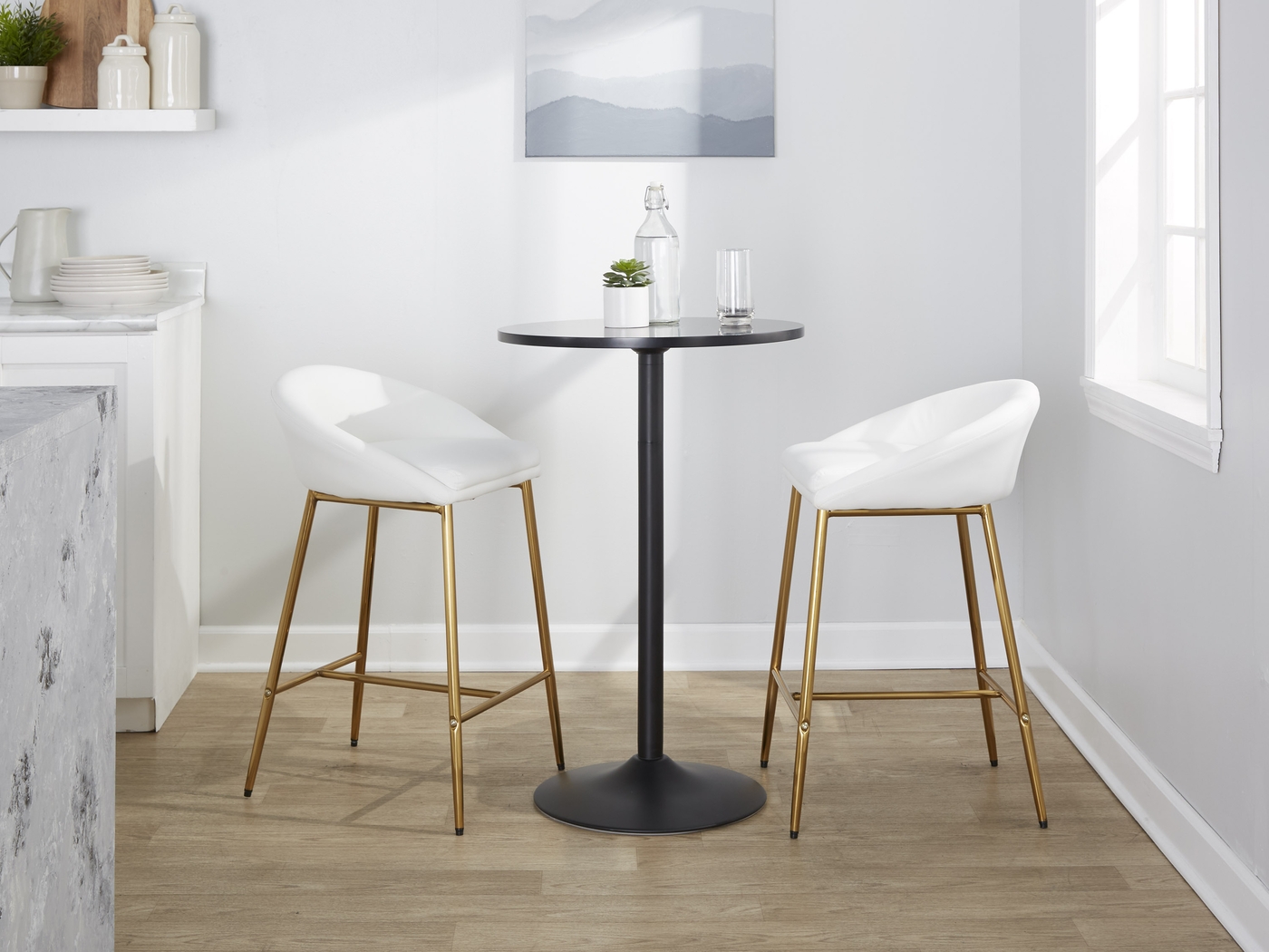 Sydenham White Counter Height Stool, Set of 2 - Thumbnail - Image 2