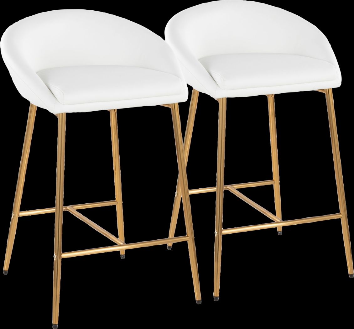 Sydenham White Counter Height Stool, Set of 2 - Thumbnail - Image 1