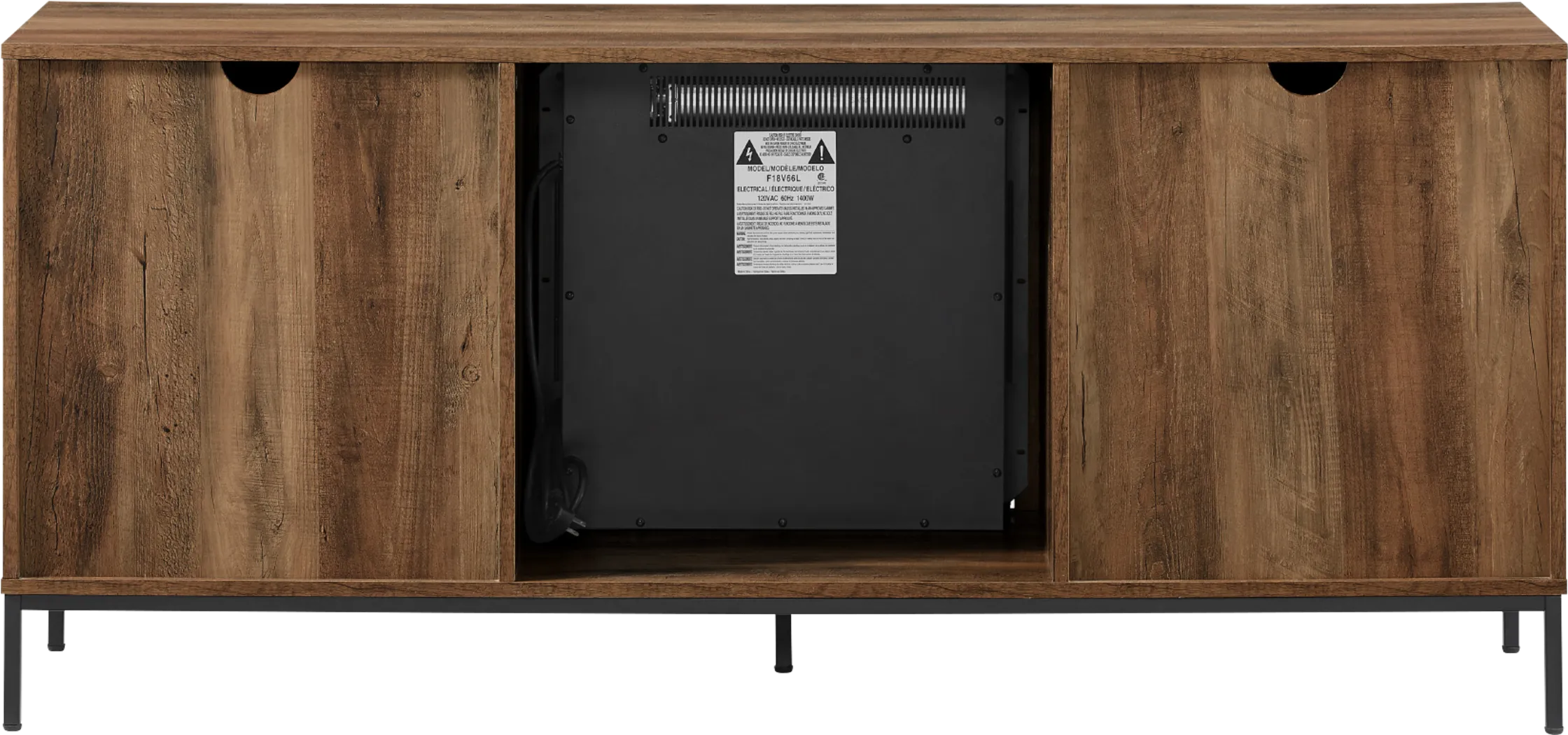 Sylvanfield Dark Oak 58 in. Console, With Electric Fireplace - Thumbnail - Image 4