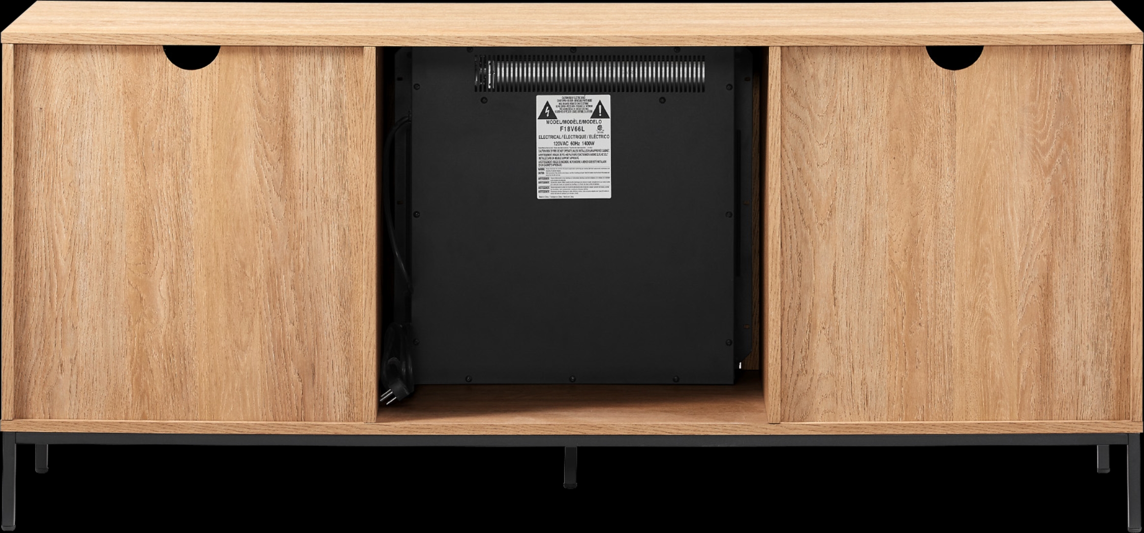 Sylvanfield Light Oak 58 in. Console, With Electric Fireplace - Thumbnail - Image 4