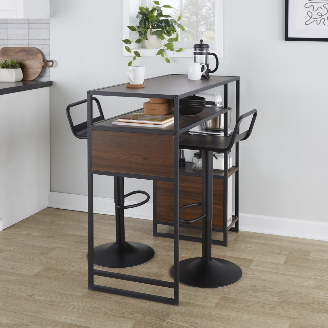 Sylve Walnut 3 Pc Bar Height Dining Set - Thumbnail - Image 4