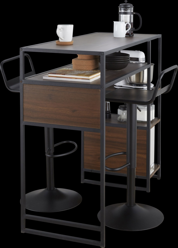 Sylve Walnut 3 Pc Bar Height Dining Set - Thumbnail - Image 5