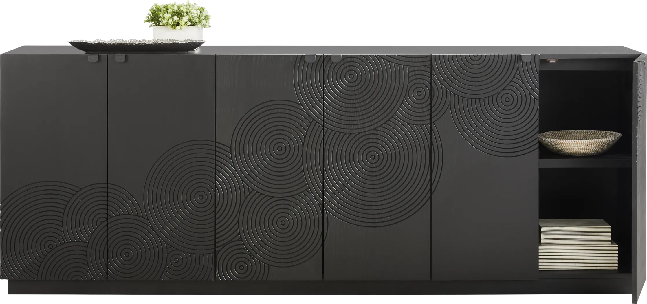 Sylvette Black 90 in. Credenza - Thumbnail - Image 2