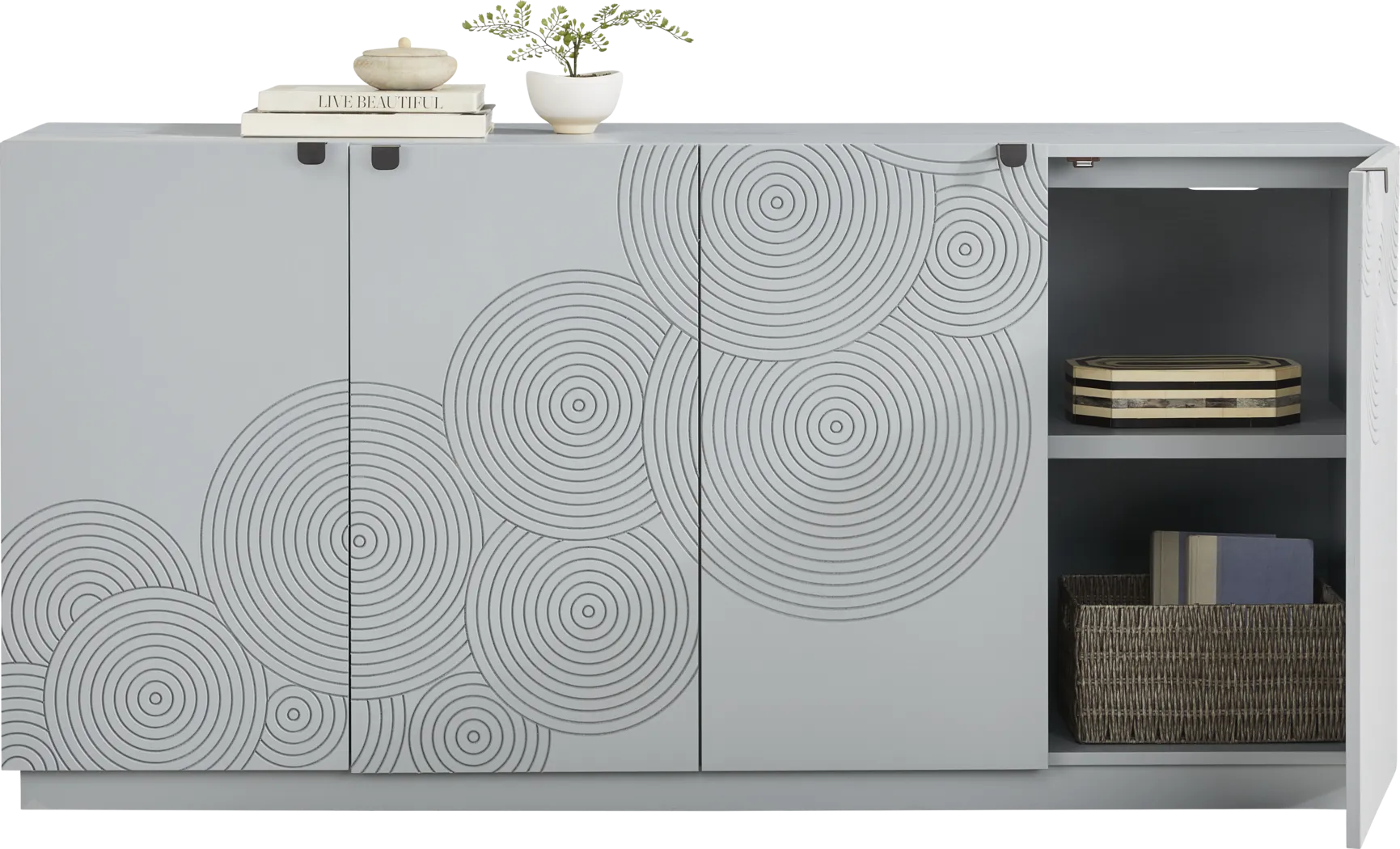 Sylvette Gray 70 in. Credenza - Thumbnail - Image 2