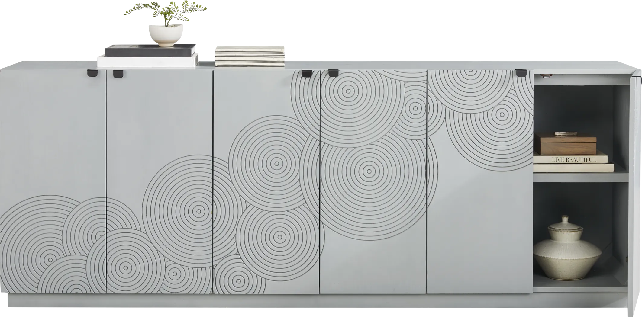 Sylvette Gray 90 in. Credenza - Thumbnail - Image 2