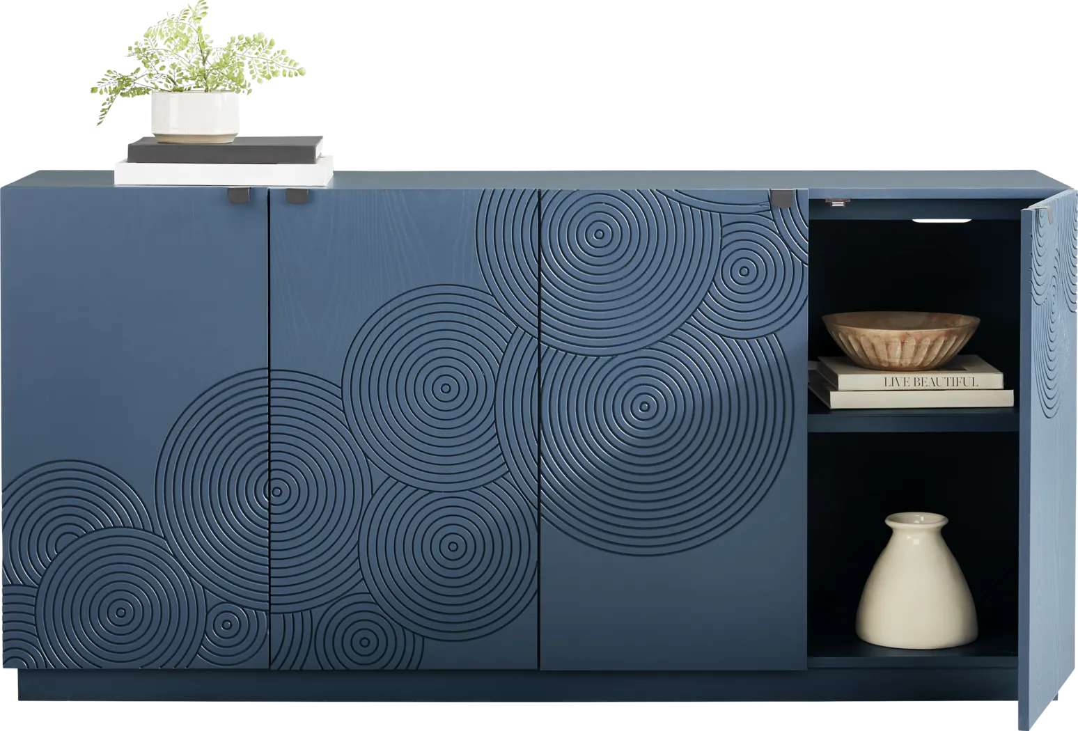 Sylvette Navy 70 in. Credenza - Thumbnail - Image 2