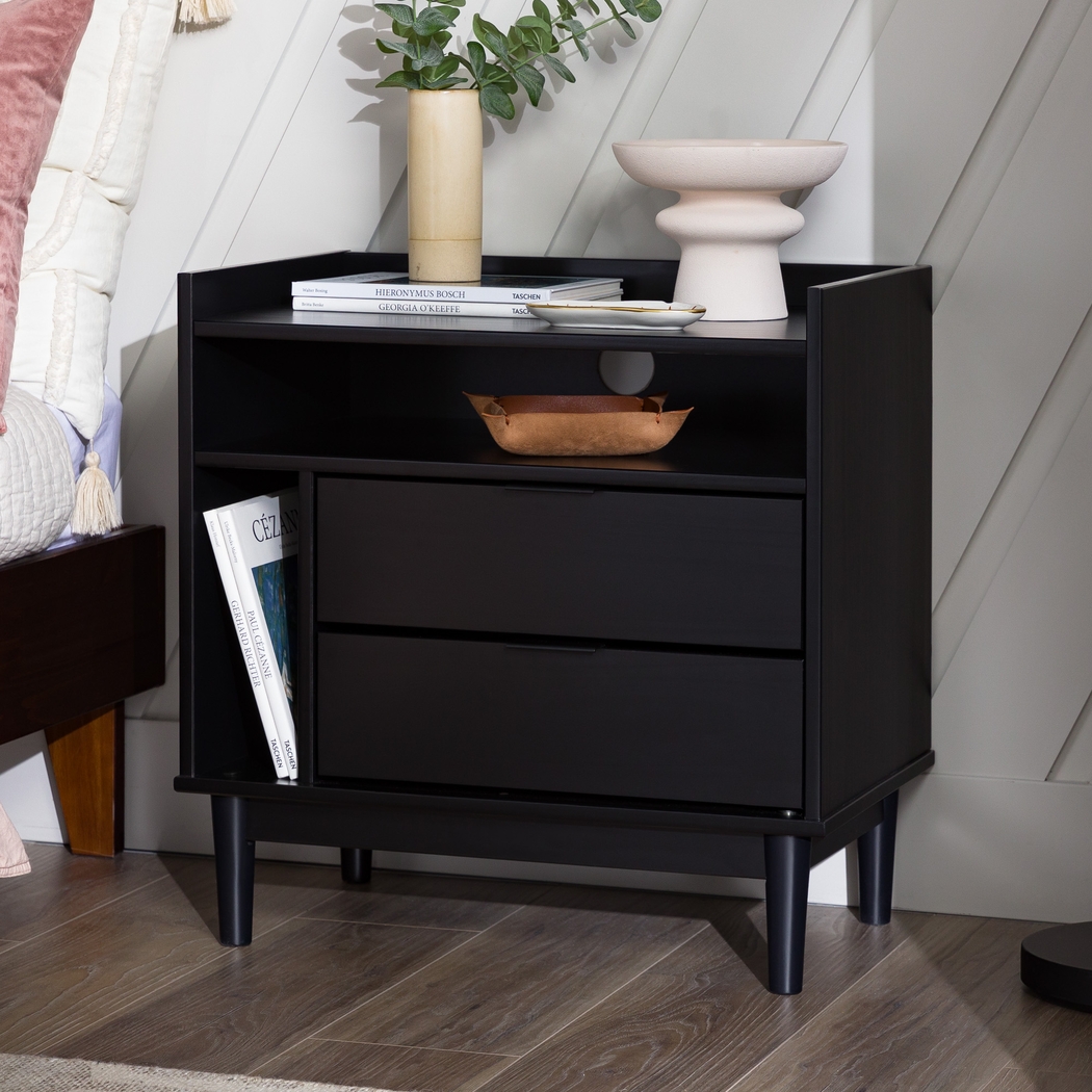 Symelo 2 Drawer Black Nightstand - Thumbnail - Image 5
