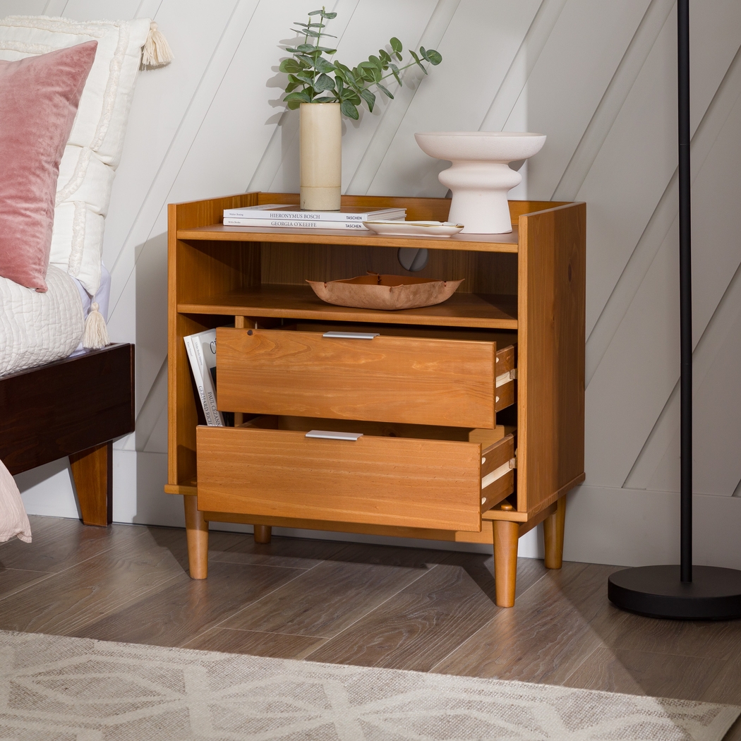 Symelo 2 Drawer Brown Nightstand - Thumbnail - Image 2
