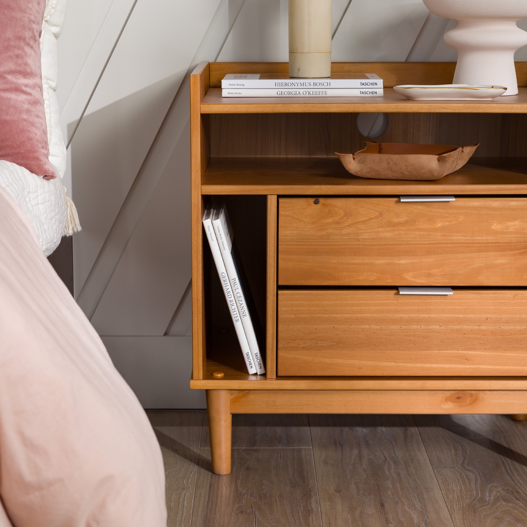 Symelo 2 Drawer Brown Nightstand - Thumbnail - Image 3
