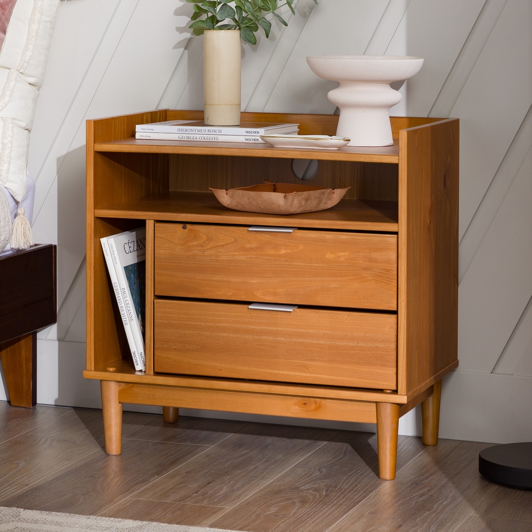 Symelo 2 Drawer Brown Nightstand - Thumbnail - Image 4