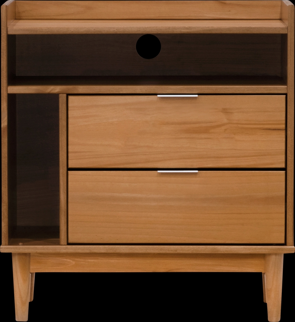 Symelo 2 Drawer Brown Nightstand - Thumbnail - Image 1