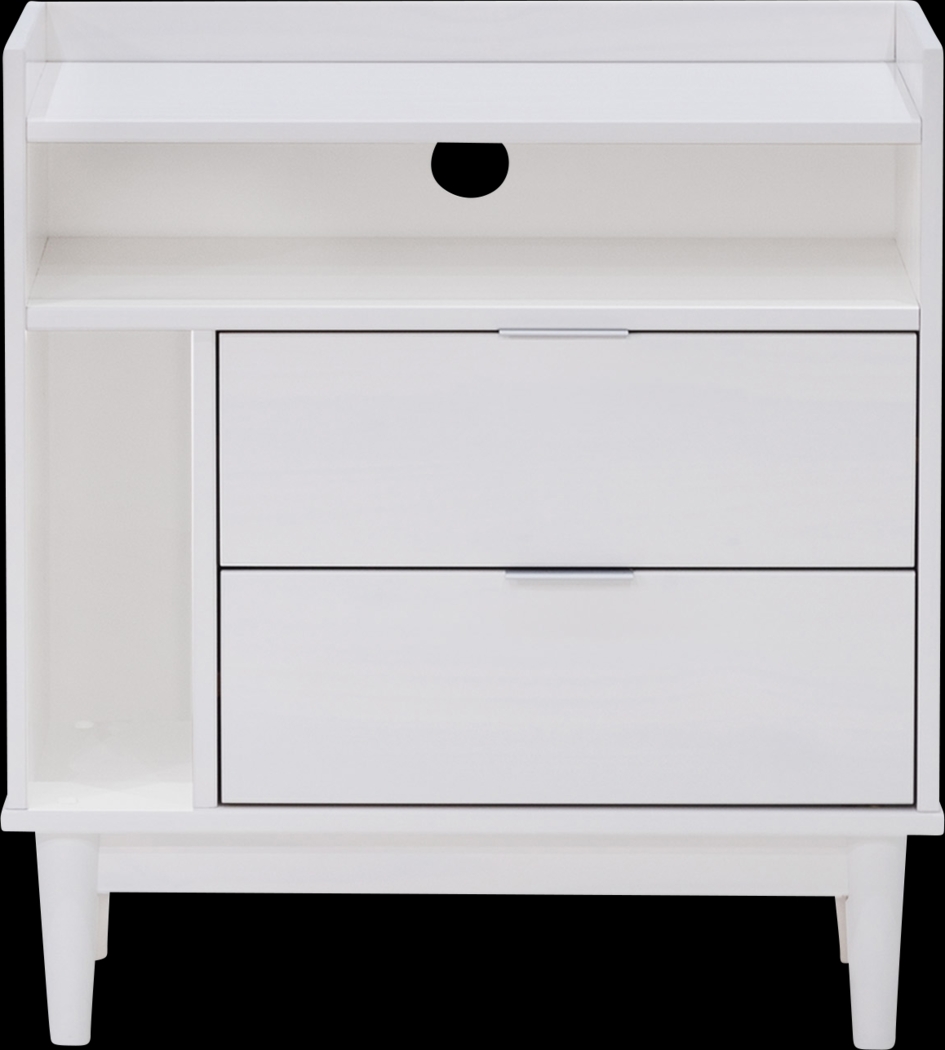 Symelo 2 Drawer White Nightstand - Thumbnail - Image 1