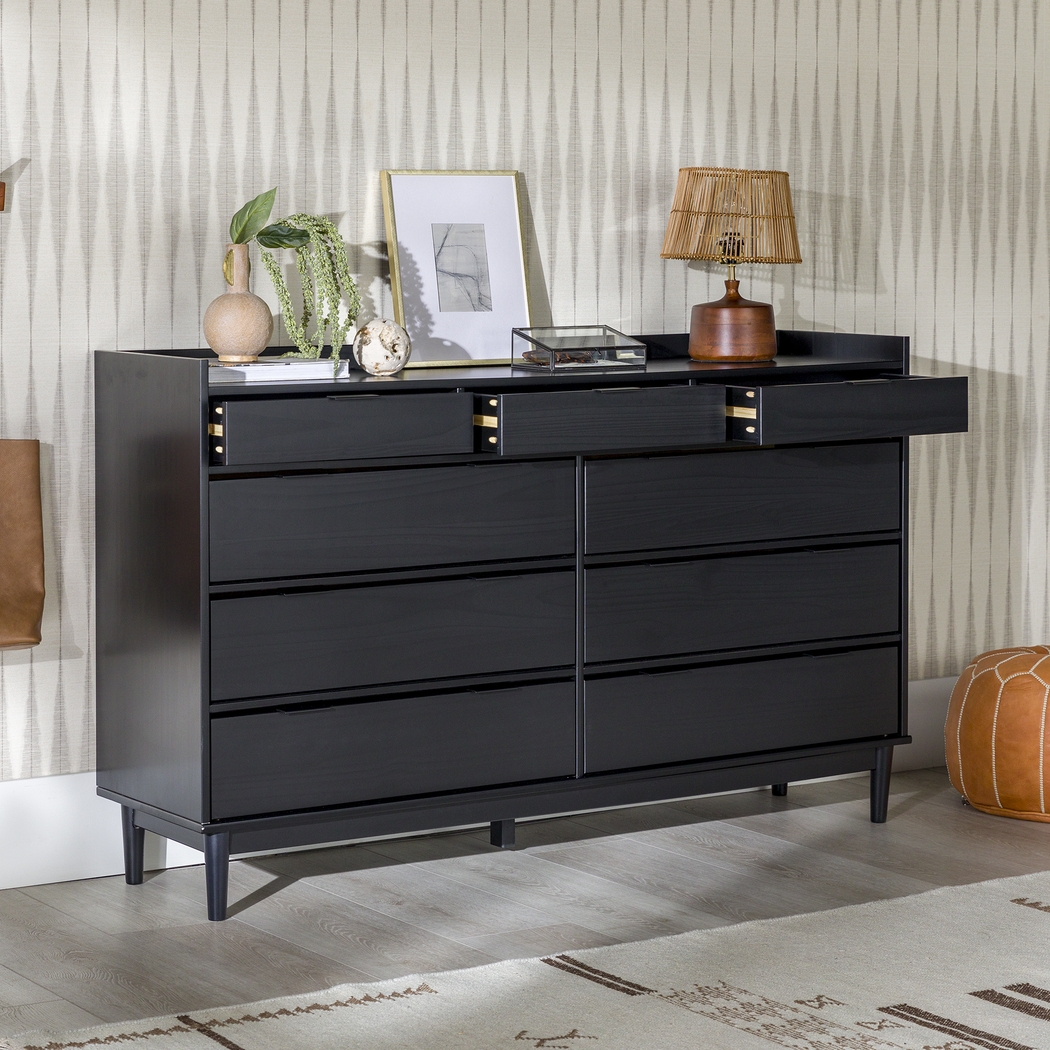 Symelo 9 Drawer Black Dresser - Thumbnail - Image 2