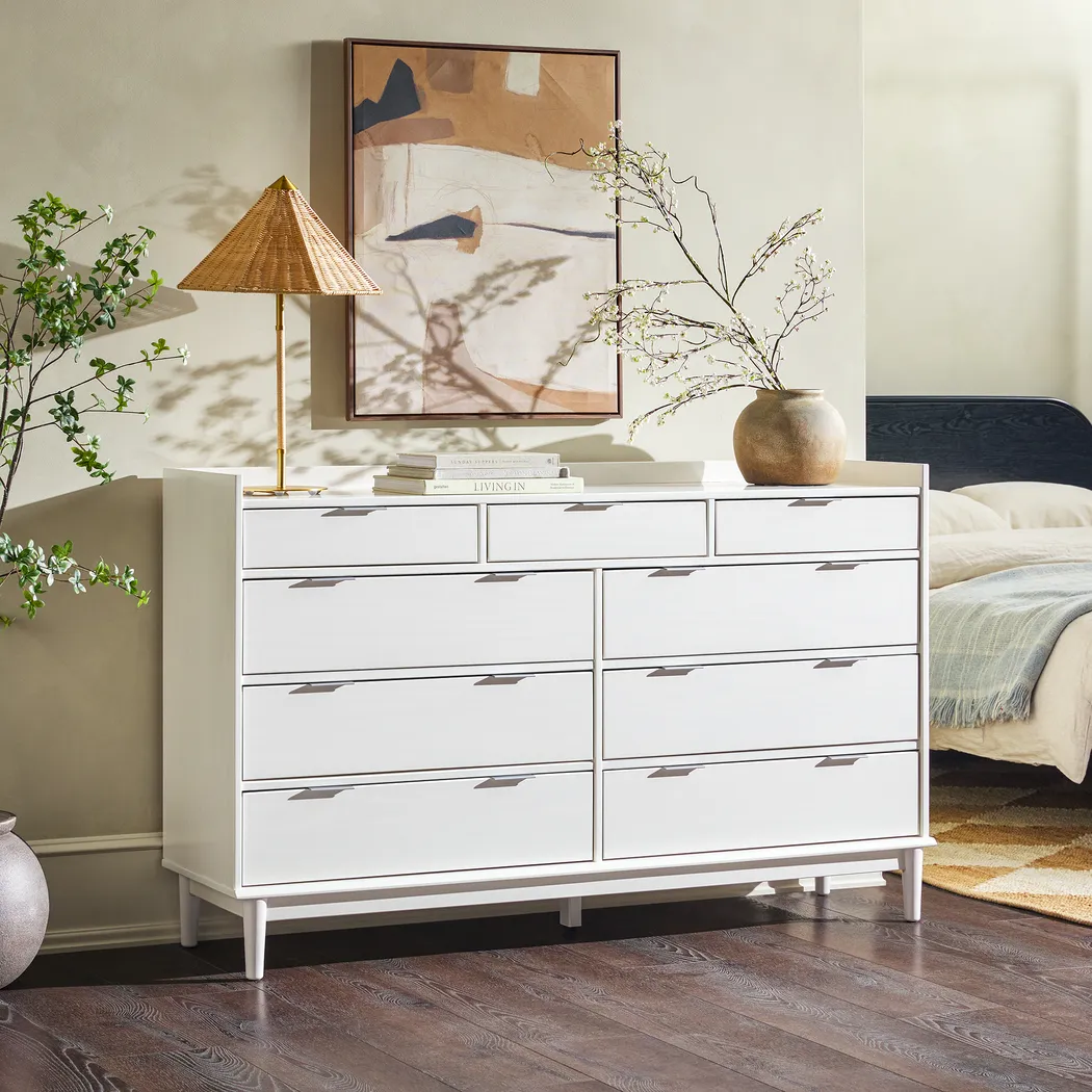 Symelo White 9 Drawer Dresser - Thumbnail - Image 8