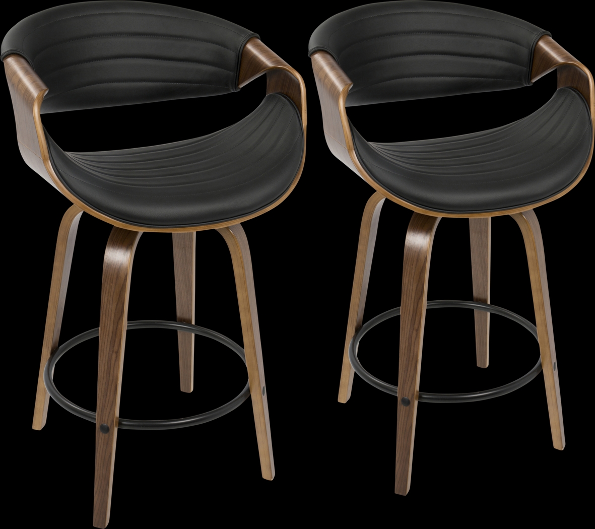Symphony Place Black Counter Height Swivel Stool (Set of 2) - Thumbnail - Image 1