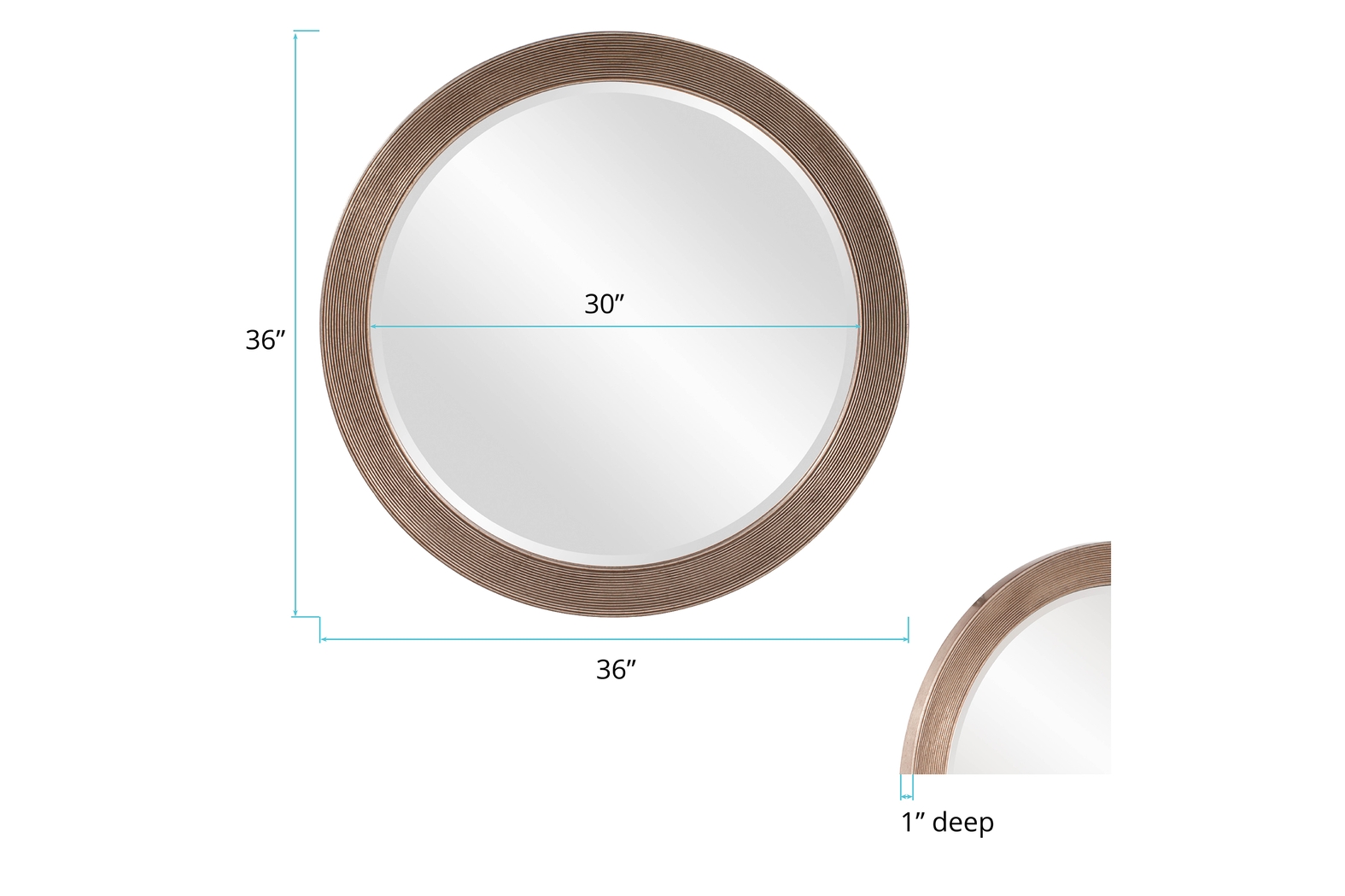 Syna Silver Round Mirror - Thumbnail - Image 2