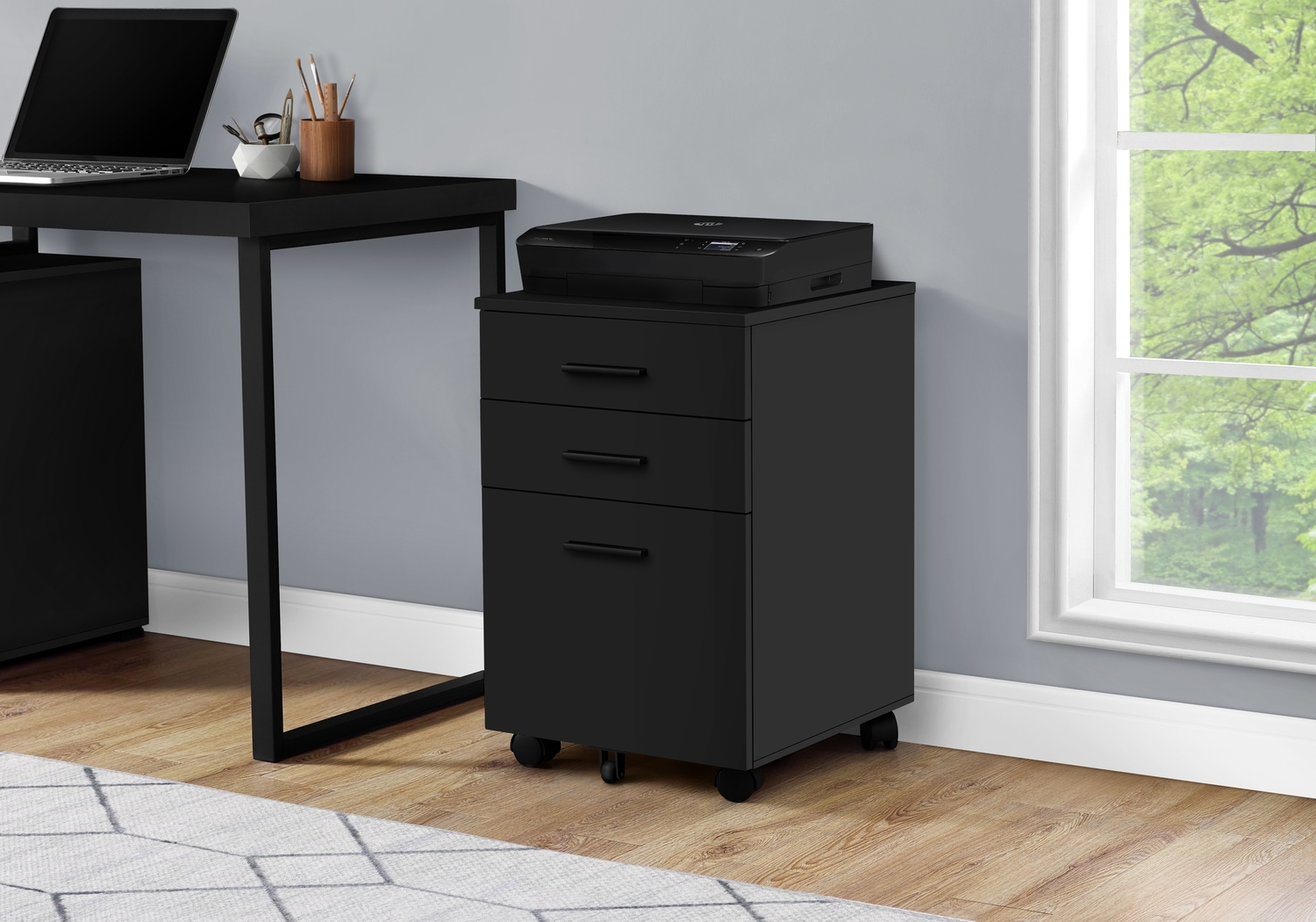 Syreeta Black Filing Cabinet - Thumbnail - Image 3