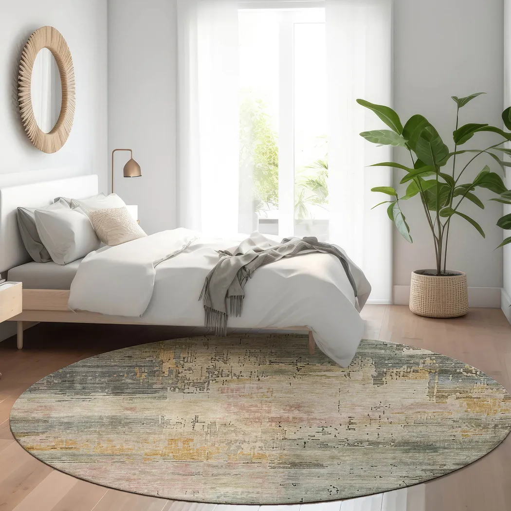 Syrle Multi 8' Round Machine Washable Rug - Thumbnail - Image 2