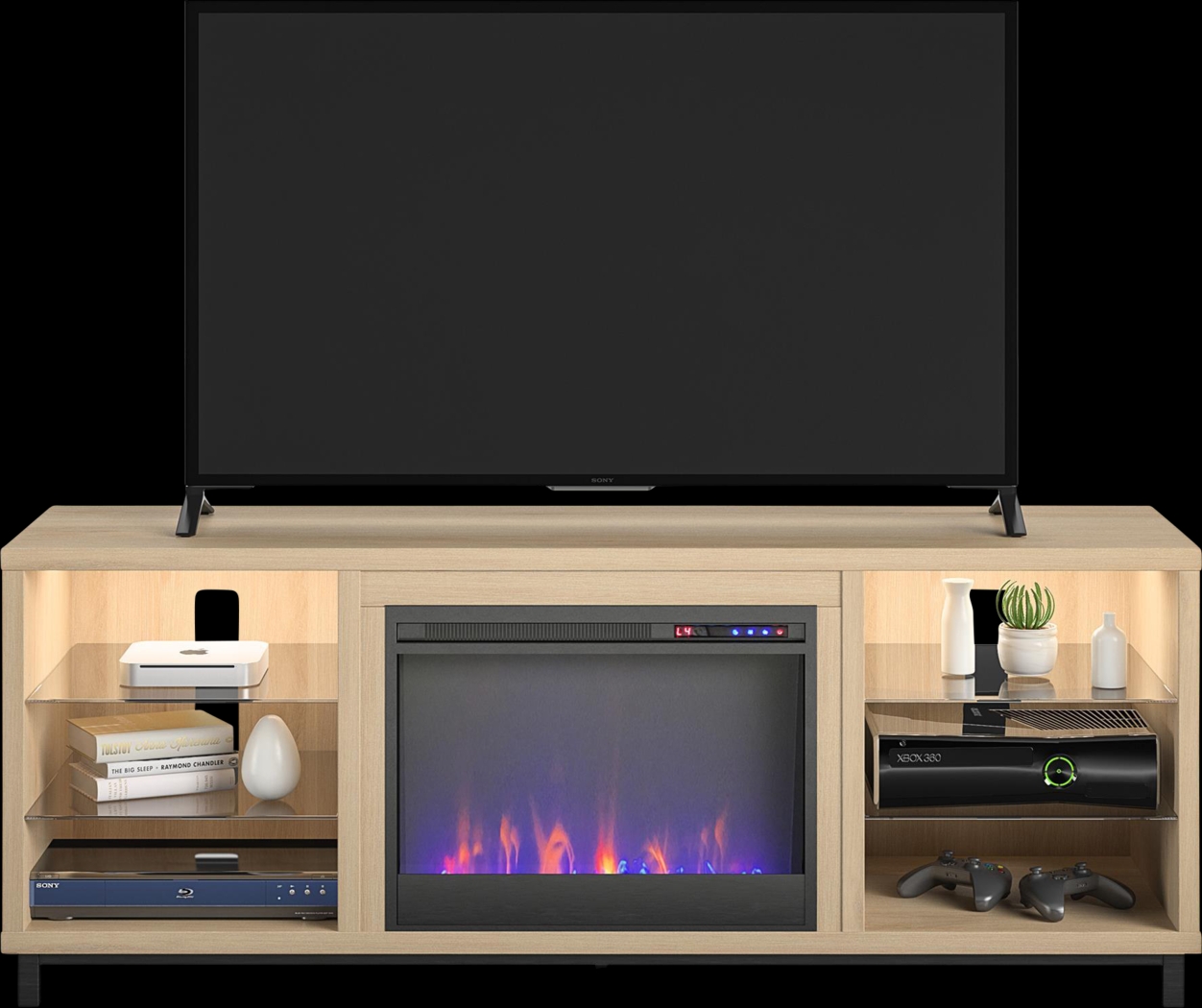 Tabbert Brown 64 in. Console with Electric Fireplace - Thumbnail - Image 16