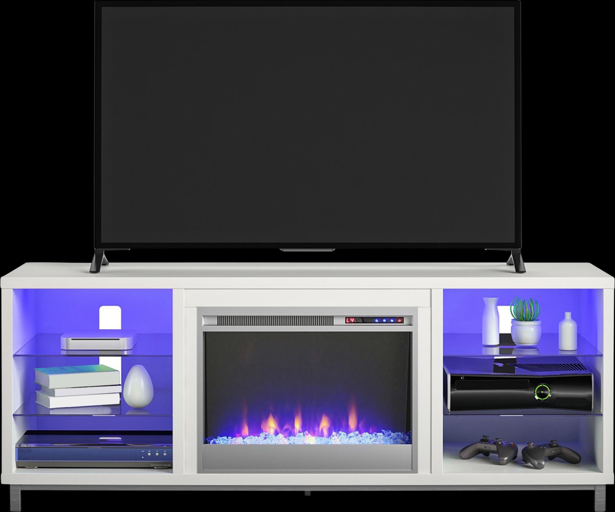 Tabbert White 64 in. Console with Electric Fireplace - Thumbnail - Image 3