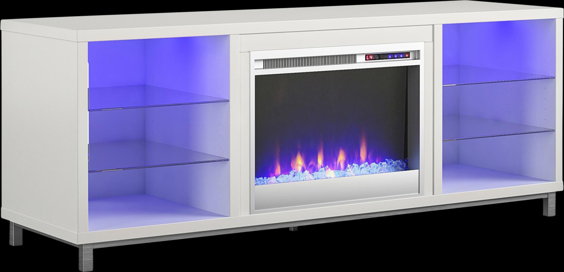 Tabbert White 64 in. Console with Electric Fireplace - Thumbnail - Image 4