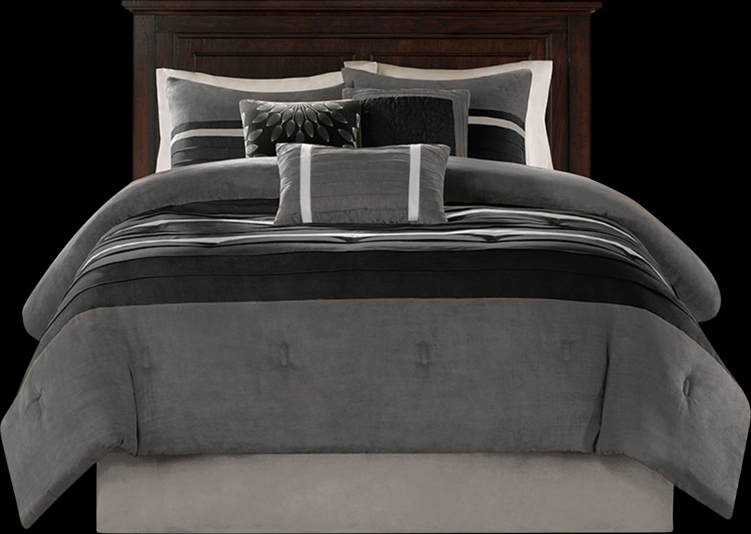 Tabosa Black 7 Pc Full Comforter Set - Thumbnail - Image 2