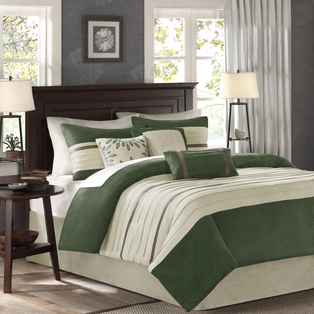 Tabosa Green 7 Pc King Comforter Set - Thumbnail - Image 1
