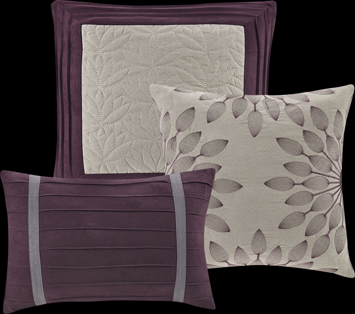 Tabosa Purple 7 Pc Full Comforter Set - Thumbnail - Image 4