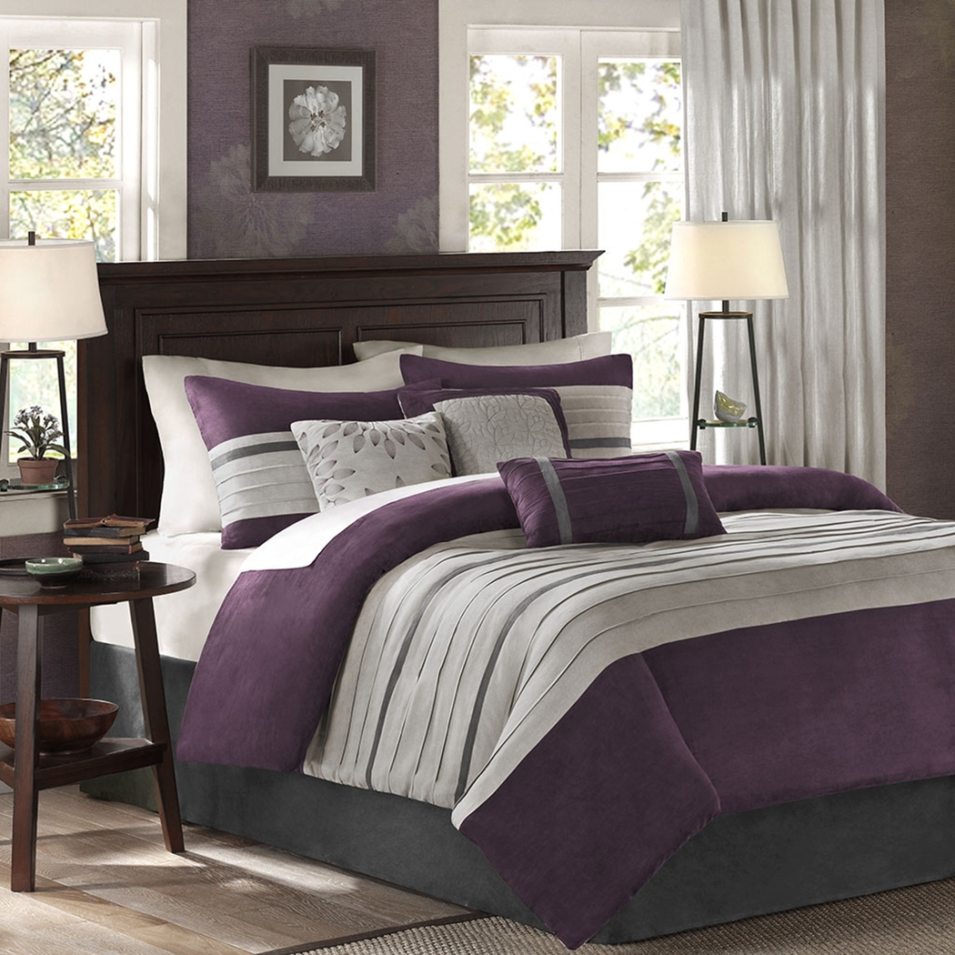 Tabosa Purple 7 Pc Full Comforter Set - Thumbnail - Image 1