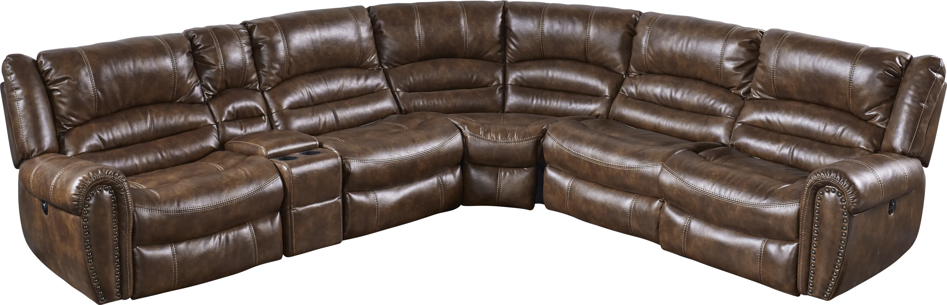 Tacoma Valley Brown 6 Pc Power Reclining Sectional - Thumbnail - Image 1