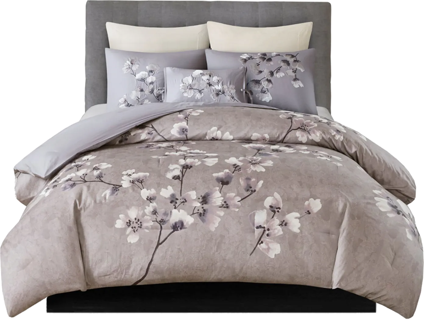 Taera Purple 3 pc Full/ Queen Comforter Set - Thumbnail - Image 1