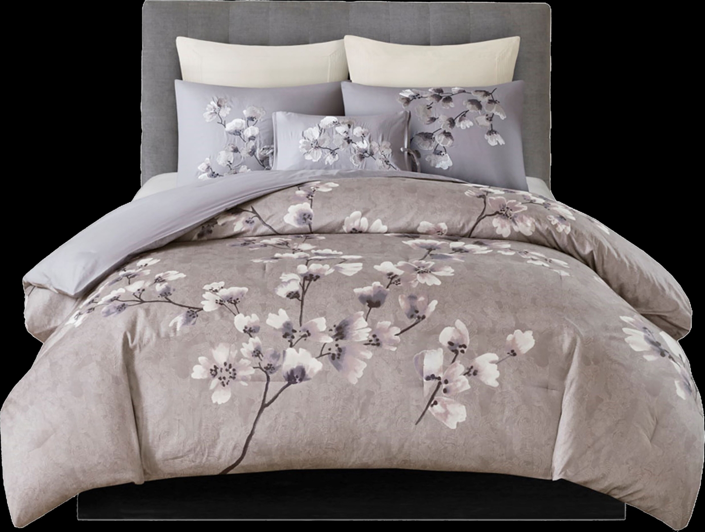 Taera Purple 3 pc King Comforter Set - Thumbnail - Image 1