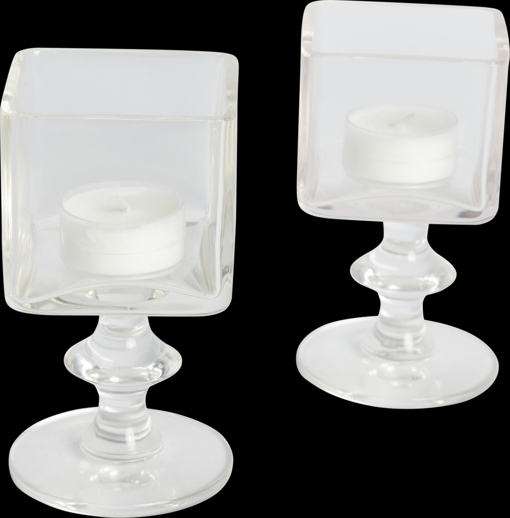 Taftsberry Clear Candle Holder, Set of 2 - Thumbnail - Image 1