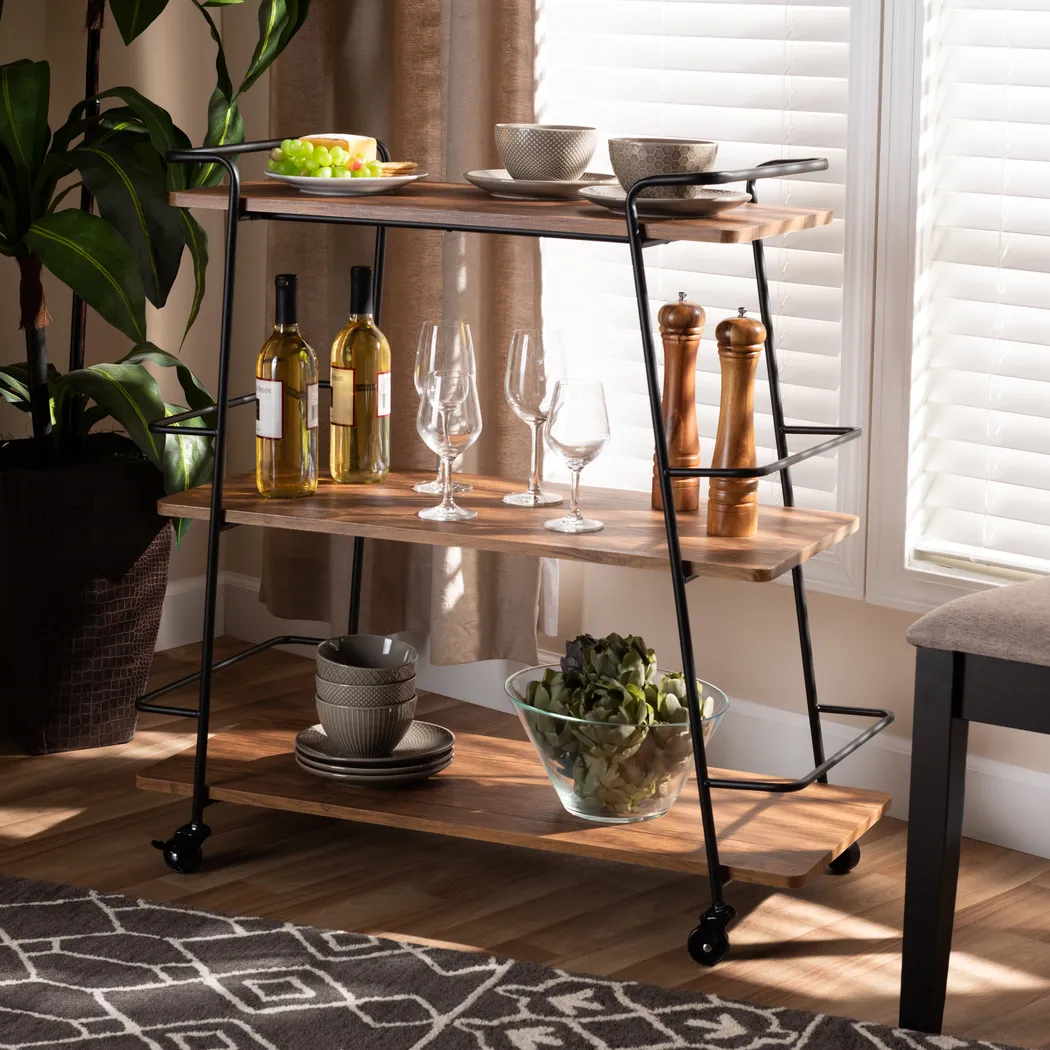 Tahyee Walnut Bar Cart - Thumbnail - Image 5