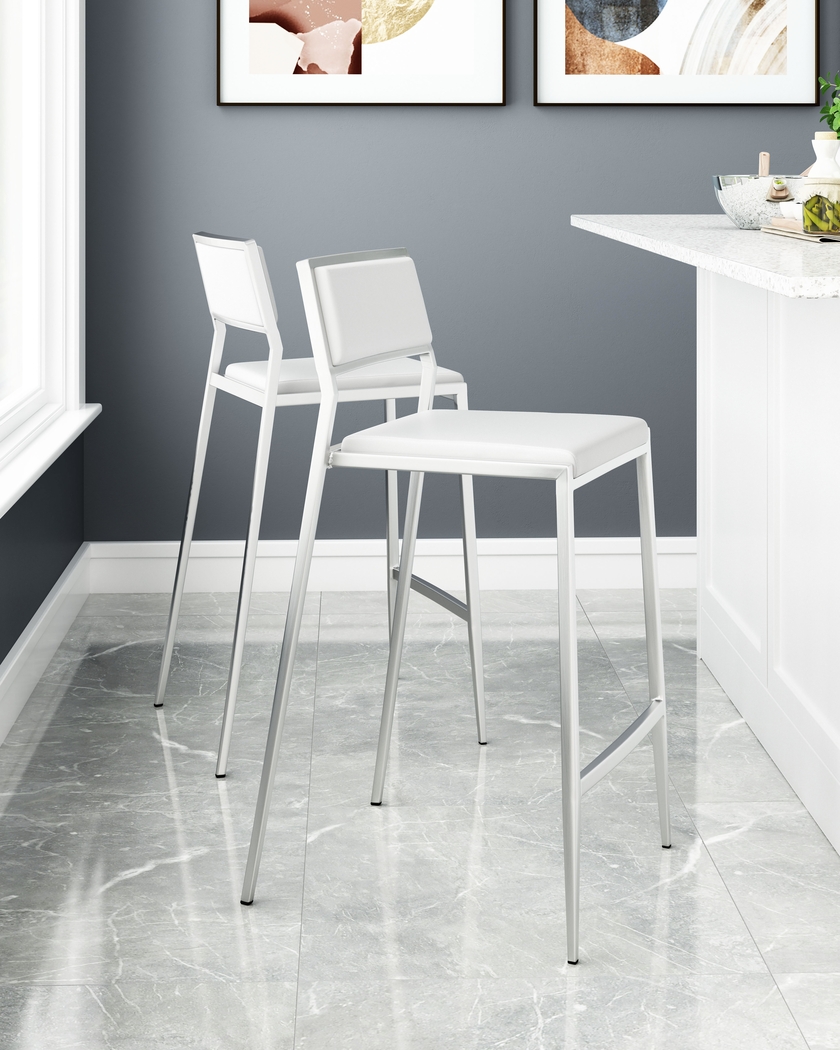 Tahyel White Counter Stool, Set of 2 - Thumbnail - Image 2