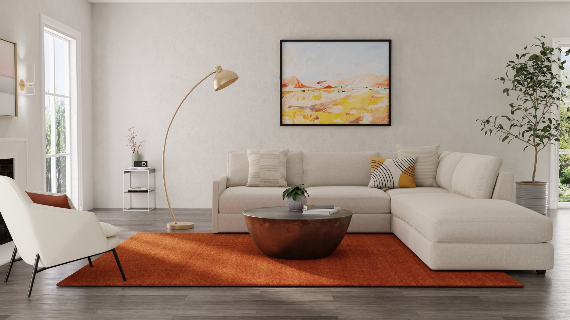 Takano Orange 8' x 11' Rug - Thumbnail - Image 2