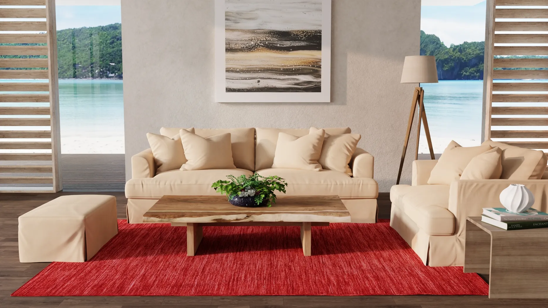 Takano Red 5' x 8' Rug - Thumbnail - Image 2