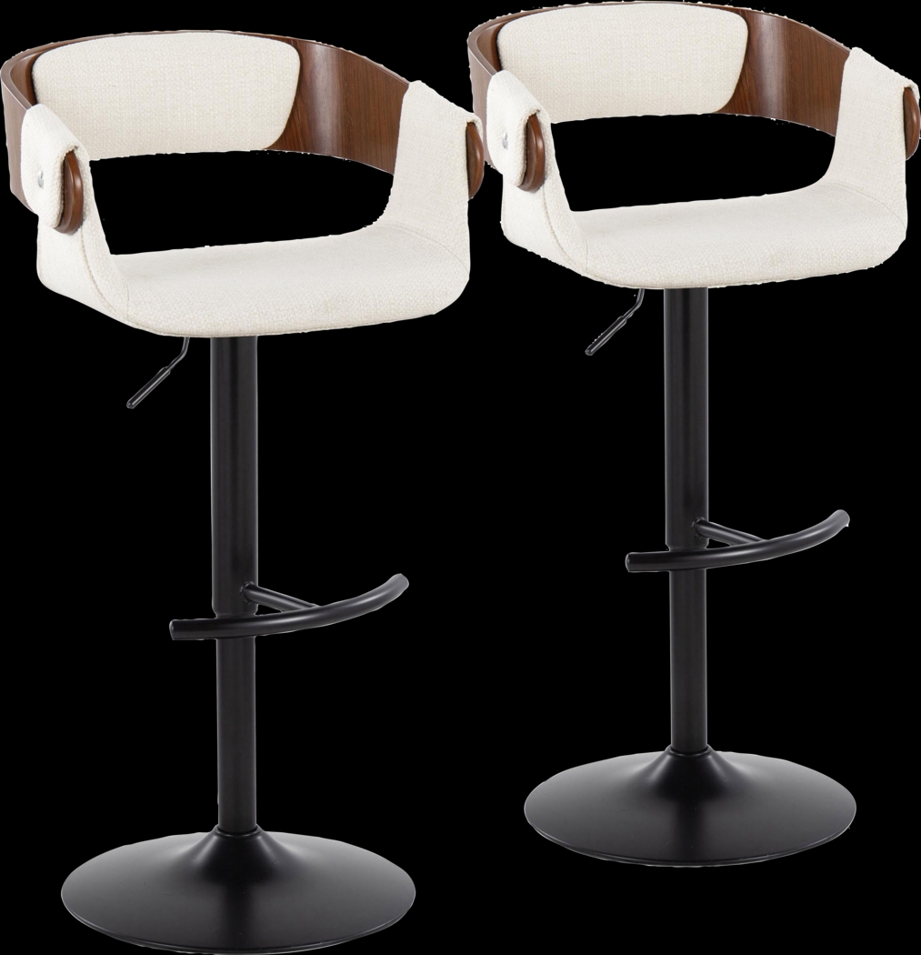 Takeda I Cream Adjustable Barstool, Set of 2 - Thumbnail - Image 1