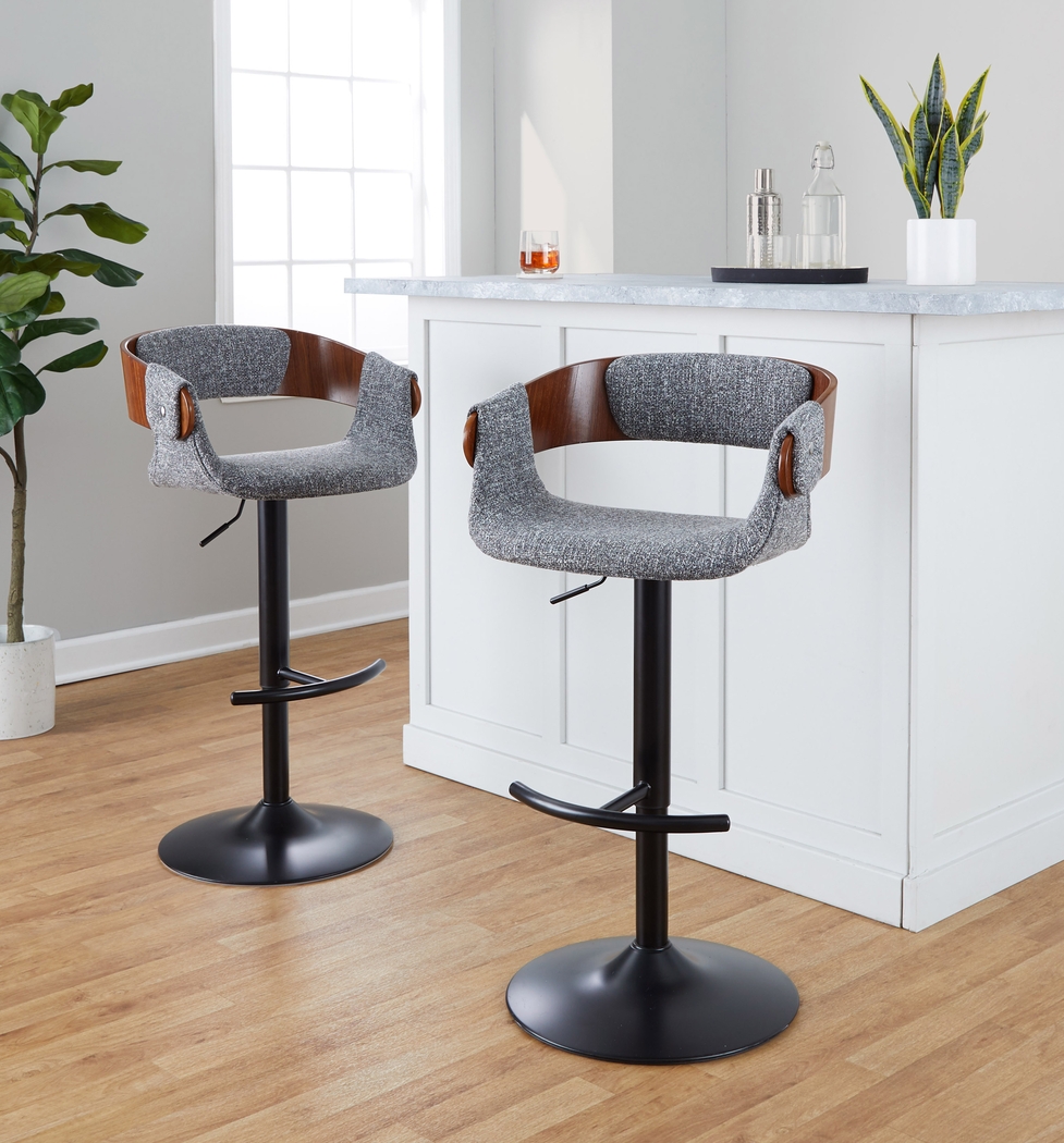 Takeda I Dark Gray Adjustable Barstool, Set of 2 - Thumbnail - Image 2