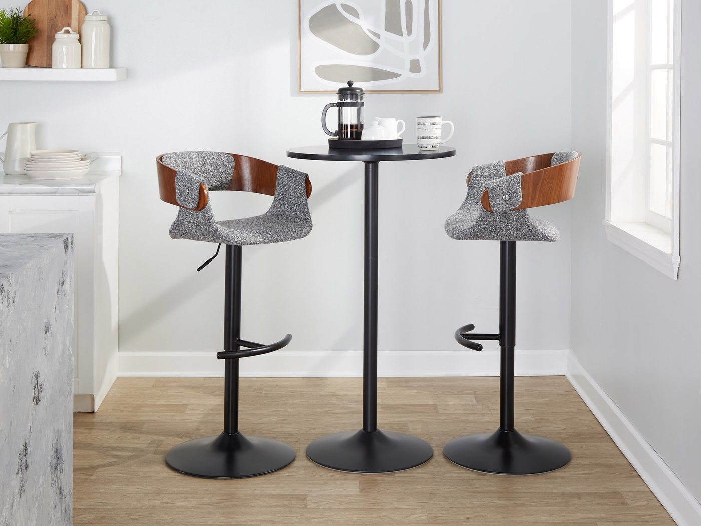 Takeda I Dark Gray Adjustable Barstool, Set of 2 - Thumbnail - Image 5