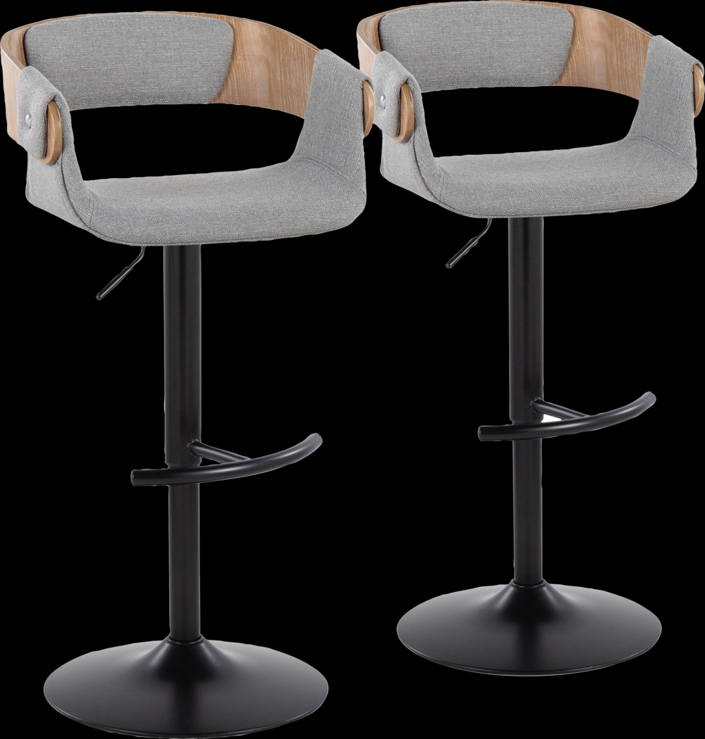 Takeda I Light Gray Adjustable Barstool, Set of 2 - Thumbnail - Image 1
