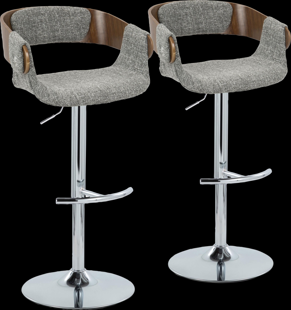 Takeda II Gray Adjustable Barstool, Set of 2 - Thumbnail - Image 1