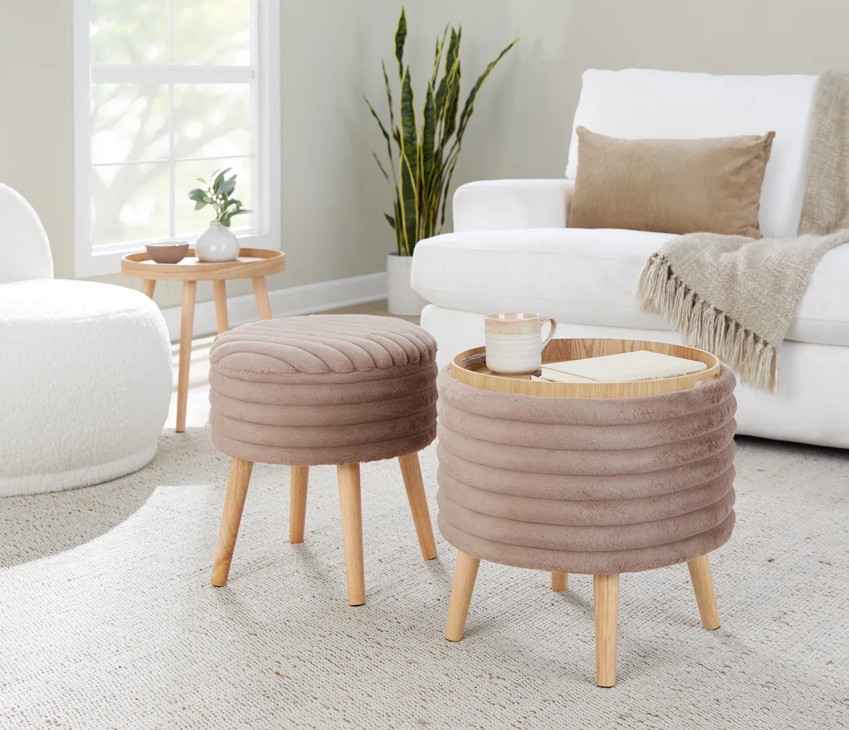 Talana Brown Ottoman, Set of 2 - Thumbnail - Image 2